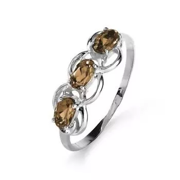 Кольцо с раухтопазами Линии Любви