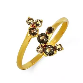 Кольцо с раухтопазами Линии Любви