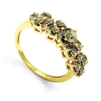 Кольцо с раухтопазами Линии Любви