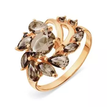 Кольцо с раухтопазами Линии Любви