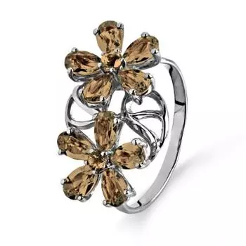 Кольцо с раухтопазами Линии Любви