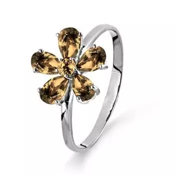 Кольцо с раухтопазами Линии Любви