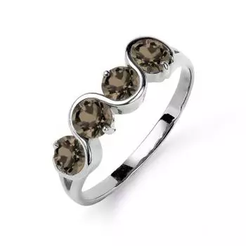 Кольцо с раухтопазами Линии Любви