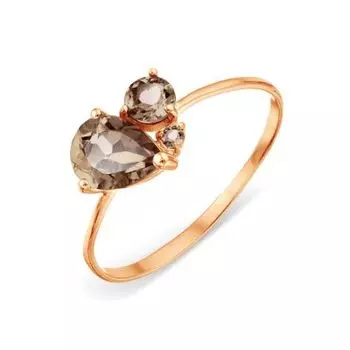 Кольцо с раухтопазами Линии Любви