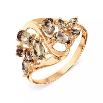 Кольцо с раухтопазами Линии Любви