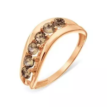 Кольцо с раухтопазами Линии Любви