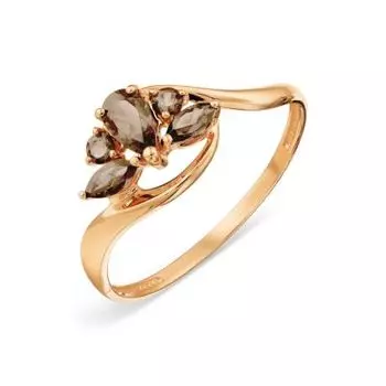 Кольцо с раухтопазами Линии Любви