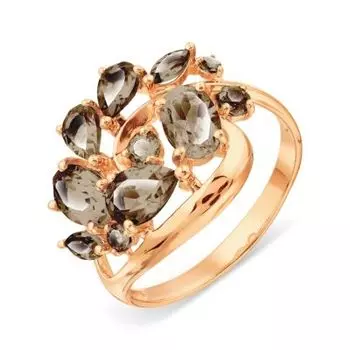 Кольцо с раухтопазами Линии Любви