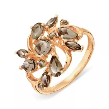 Кольцо с раухтопазами Линии Любви