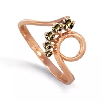 Кольцо с раухтопазами Линии Любви