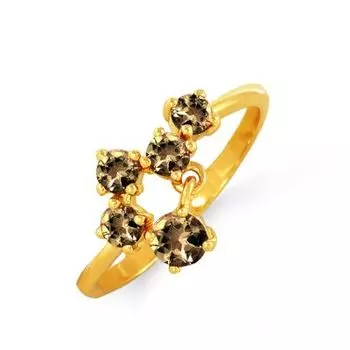 Кольцо с раухтопазами Линии Любви