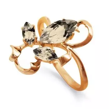 Кольцо с раухтопазами Линии Любви