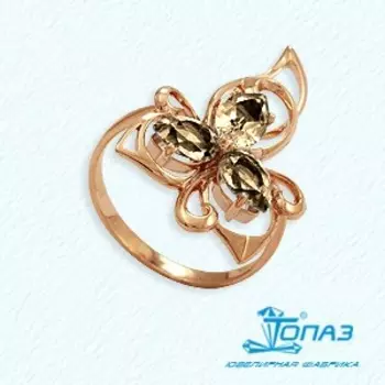 Кольцо с раухтопазами Линии Любви