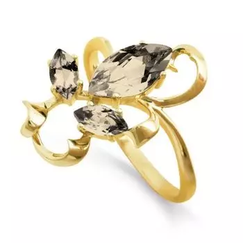 Кольцо с раухтопазами Линии Любви