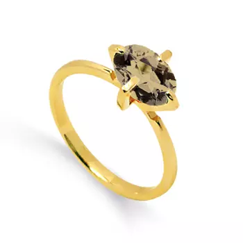 Кольцо с раухтопазом Линии Любви