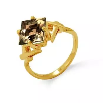 Кольцо с раухтопазом Линии Любви