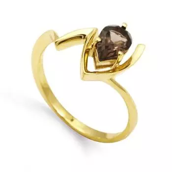 Кольцо с раухтопазом Линии Любви