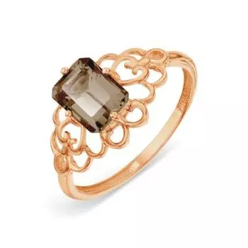 Кольцо с раухтопазом Линии Любви