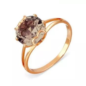 Кольцо с раухтопазом Линии Любви