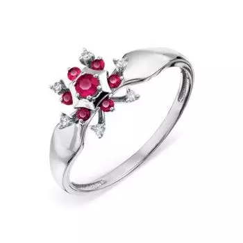 Кольцо с рубинами и бриллиантами Линии Любви