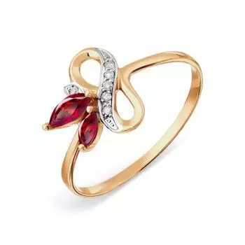Кольцо с рубинами и бриллиантами Линии Любви
