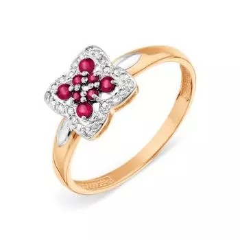 Кольцо с рубинами и бриллиантами Линии Любви