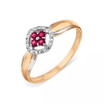 Кольцо с рубинами и бриллиантами Линии Любви