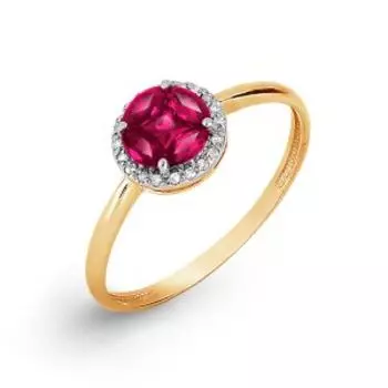 Кольцо с рубинами и бриллиантами Линии Любви
