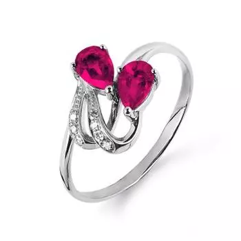 Кольцо с рубинами и бриллиантами Линии Любви