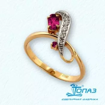Кольцо с рубинами и бриллиантами Линии Любви