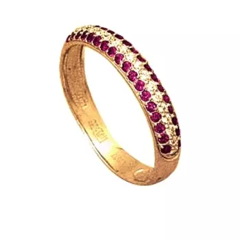 Кольцо с рубинами и бриллиантами Линии Любви