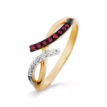 Кольцо с рубинами и бриллиантами Линии Любви