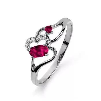 Кольцо с рубинами и бриллиантами Линии Любви