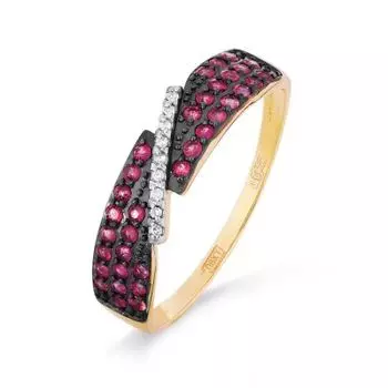 Кольцо с рубинами и бриллиантами Линии Любви