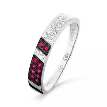 Кольцо с рубинами и бриллиантами Линии Любви