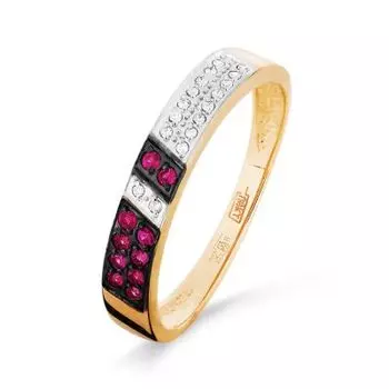 Кольцо с рубинами и бриллиантами Линии Любви