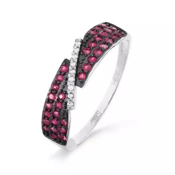 Кольцо с рубинами и бриллиантами Линии Любви