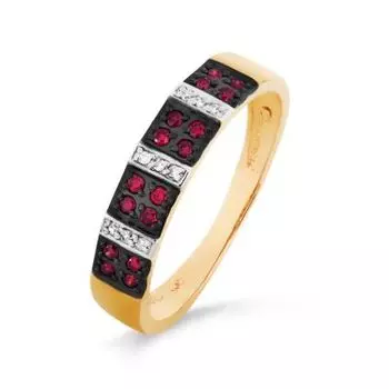 Кольцо с рубинами и бриллиантами Линии Любви