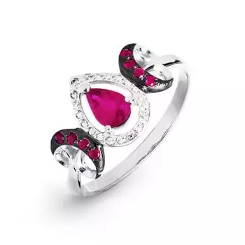 Кольцо с рубинами и бриллиантами Линии Любви