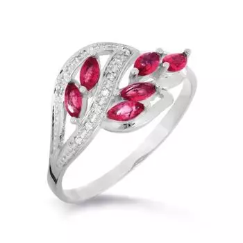 Кольцо с рубинами и бриллиантами Линии Любви