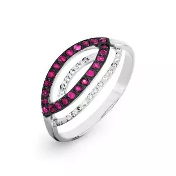 Кольцо с рубинами и бриллиантами Линии Любви