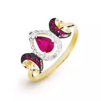 Кольцо с рубинами и бриллиантами Линии Любви