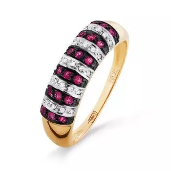 Кольцо с рубинами и бриллиантами Линии Любви