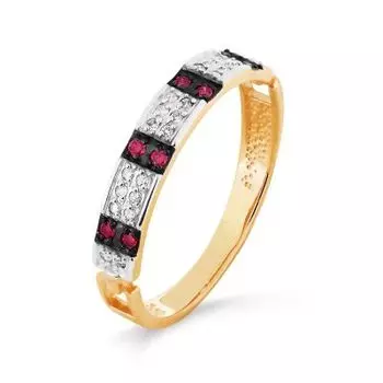 Кольцо с рубинами и бриллиантами Линии Любви