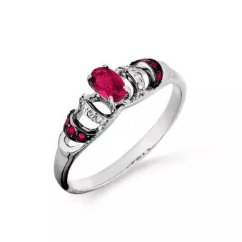 Кольцо с рубинами и бриллиантами Линии Любви