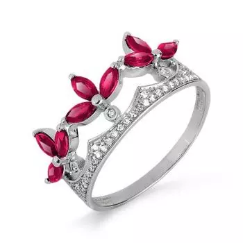 Кольцо с рубинами и бриллиантами Линии Любви