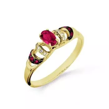 Кольцо с рубинами и бриллиантами Линии Любви