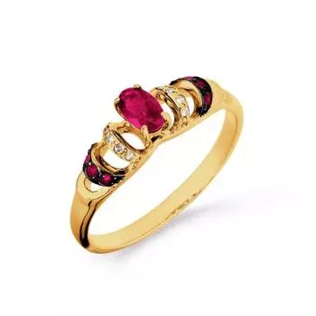 Кольцо с рубинами и бриллиантами Линии Любви