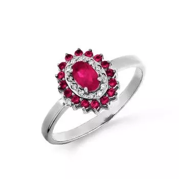 Кольцо с рубинами и бриллиантами Линии Любви