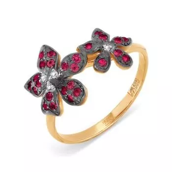 Кольцо с рубинами и бриллиантами Линии Любви